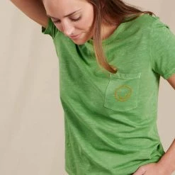 Toad&Co Clothing Women's Primo Short Sleeve Crew Embroidered