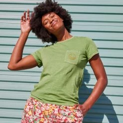 Toad&Co Clothing Women's Primo Short Sleeve Crew Embroidered