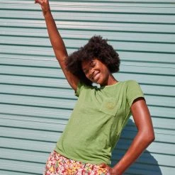 Toad&Co Clothing Women's Primo Short Sleeve Crew Embroidered